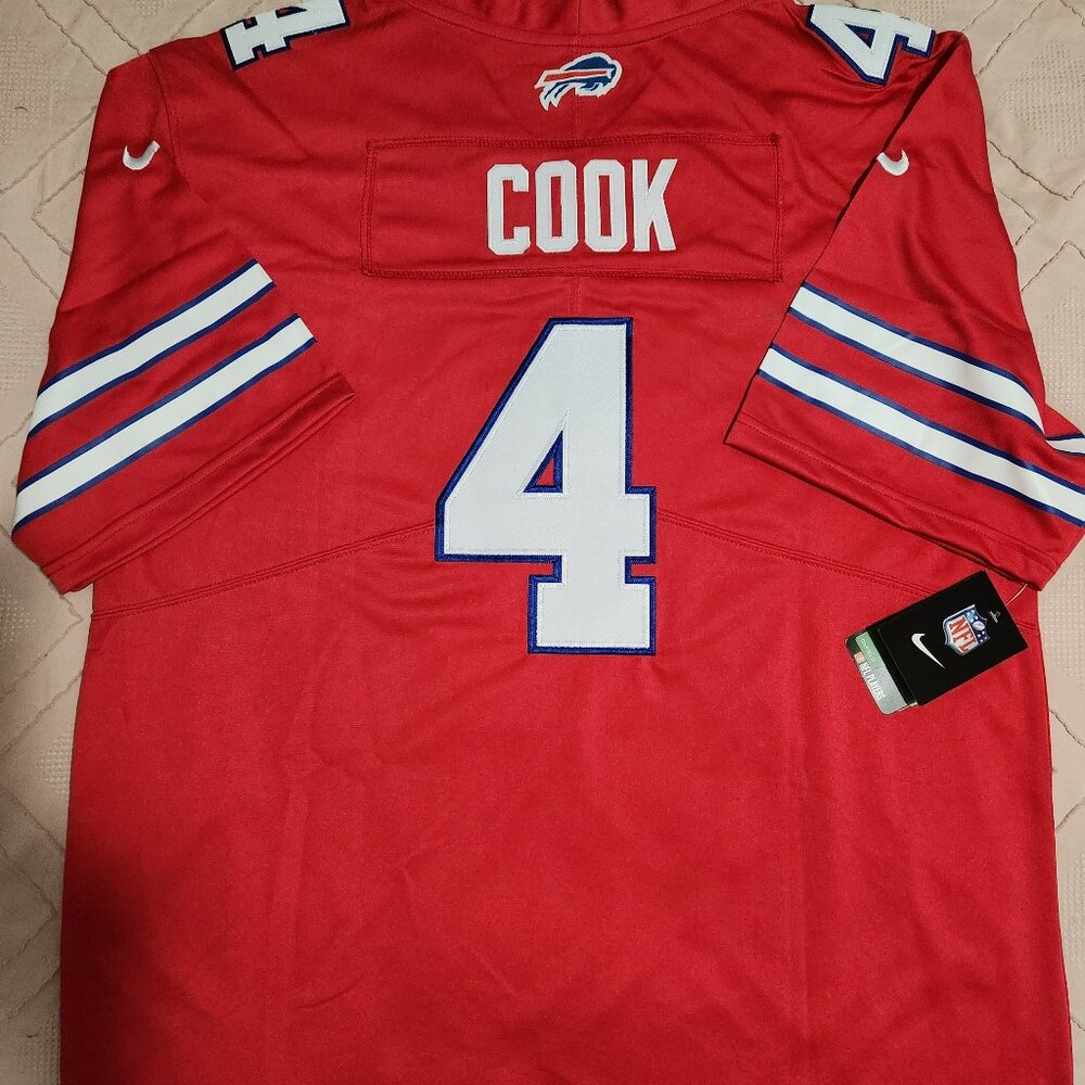 James Cook #4 Buffalo Bills Red Jersey Mens Size Large